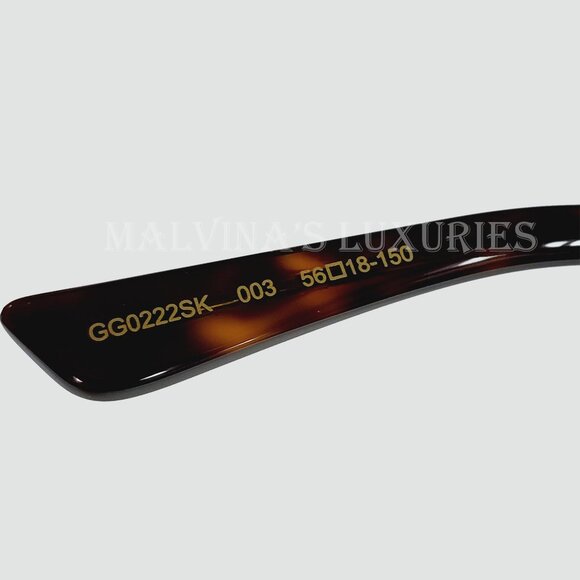 GUCCI SUNGLASSES GG00222 003 HAVANA ACETATE METAL TIGER HEAD GG LOGO ENG… main image 4